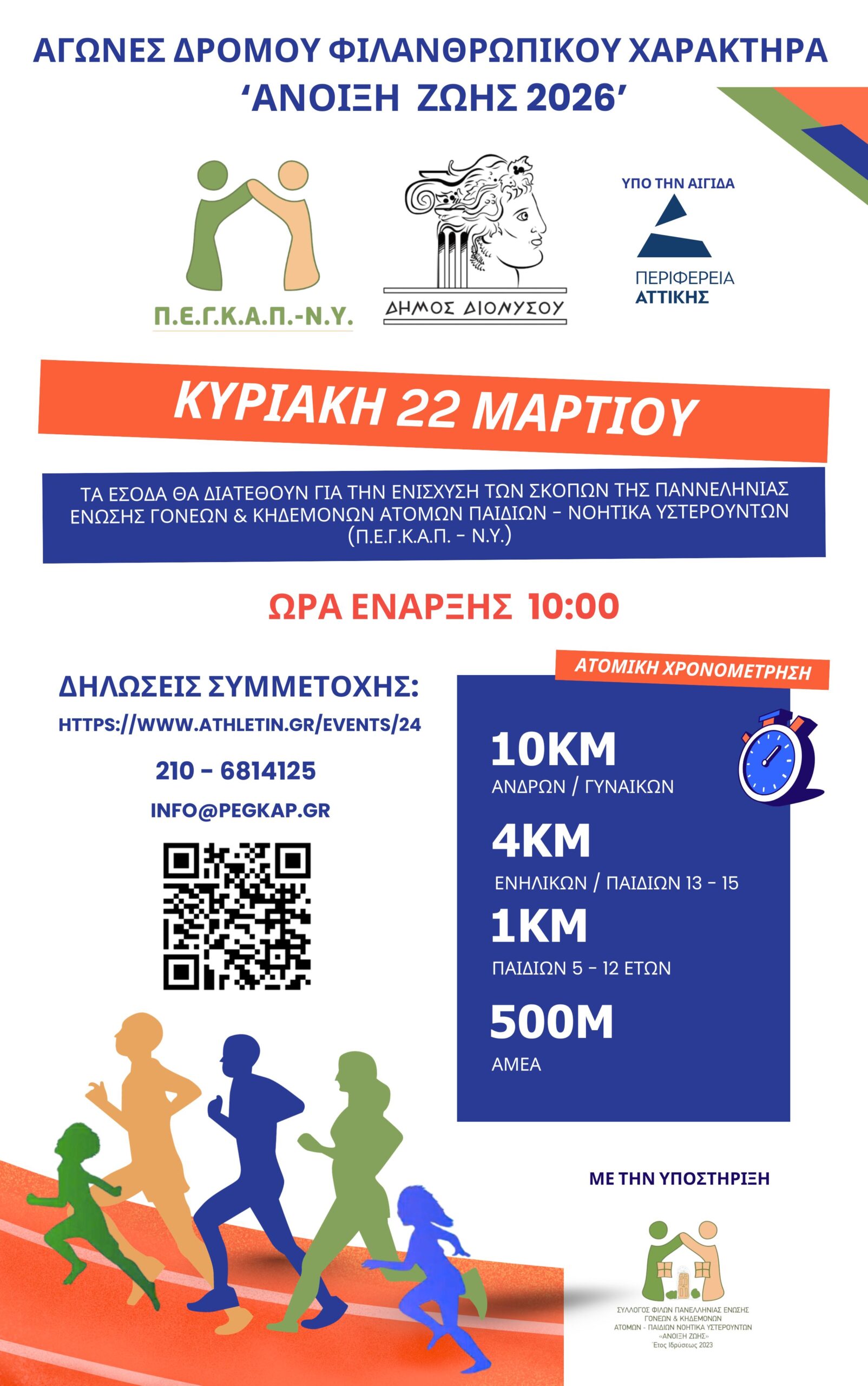 Read more about the article Αγώνες δρόμου ΦΙΛΑΝΘΡΩΠΙΚΟΥ ΧΑΡΑΚΤΗΡΑ ‘Άνοιξη Ζωής 2026’